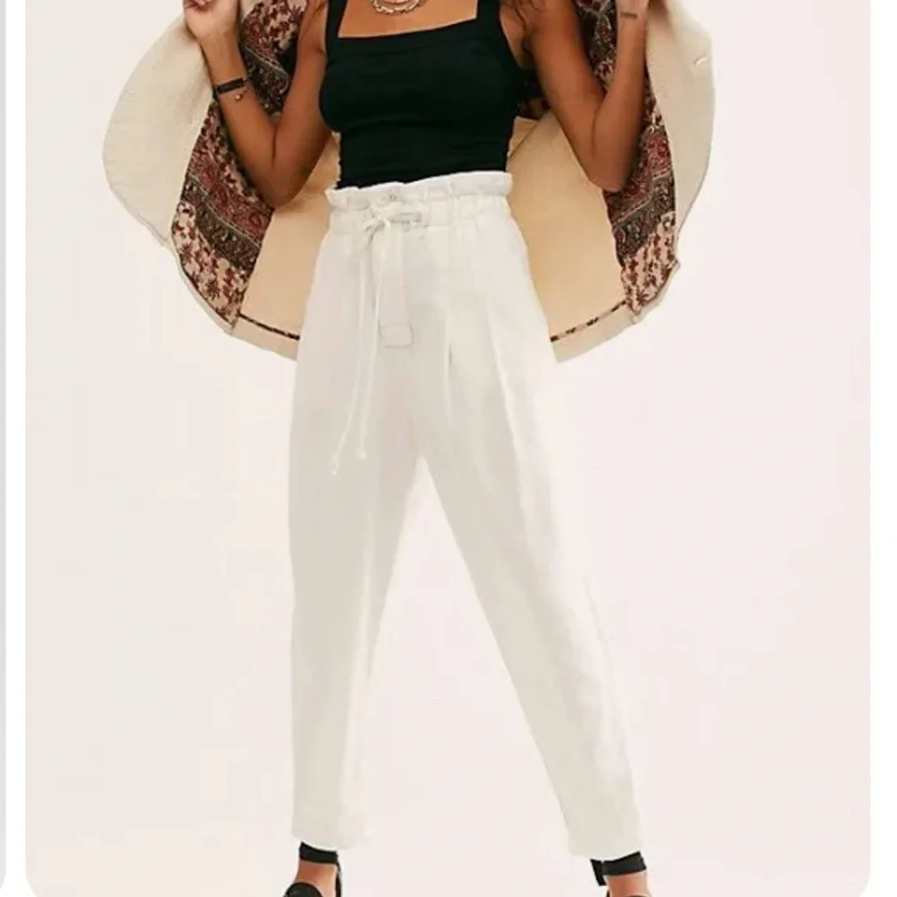 Free People Margate Pleated Trouser High Paperbag Waist